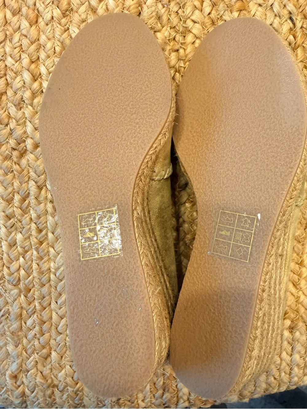 New Jack Rogers Palmer Women's Metallic Gold Espadrille Wedges Size 6